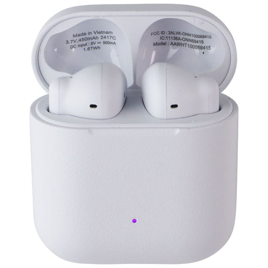 Onn Bluetooth Wireless Earphones w/Noise-Canceling Mic and Charging Case - White Cell Phone - Headsets ONN - Simple Cell Bulk Wholesale Pricing - USA Seller