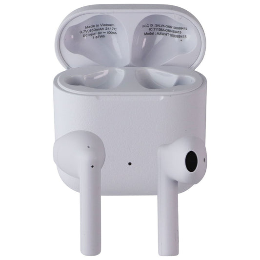 Onn Bluetooth Wireless Earphones w/Noise-Canceling Mic and Charging Case - White Cell Phone - Headsets ONN - Simple Cell Bulk Wholesale Pricing - USA Seller