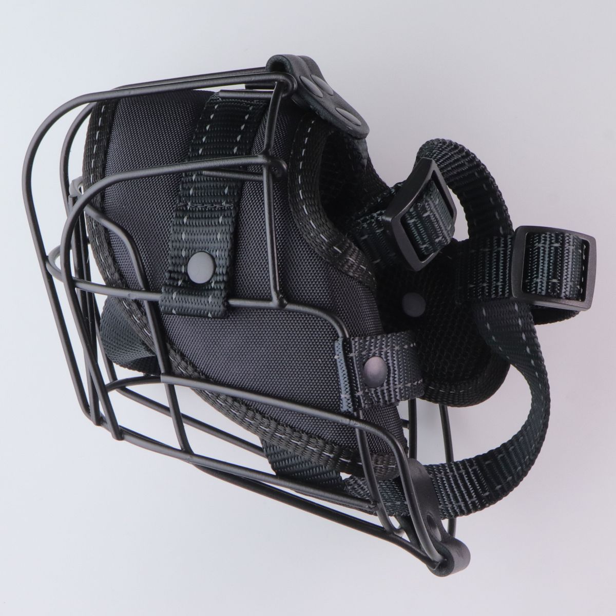 OOPSDOGGY Pitbull Dog Muzzle Reflective Metal Mask - Black Dog Supplies - Collars OOPSDOGGY - Simple Cell Bulk Wholesale Pricing - USA Seller