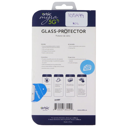 Orbic Glass-Protector Tempered Glass Screen Protector for Orbic Myra 5G Cell Phone - Screen Protectors Orbic - Simple Cell Bulk Wholesale Pricing - USA Seller