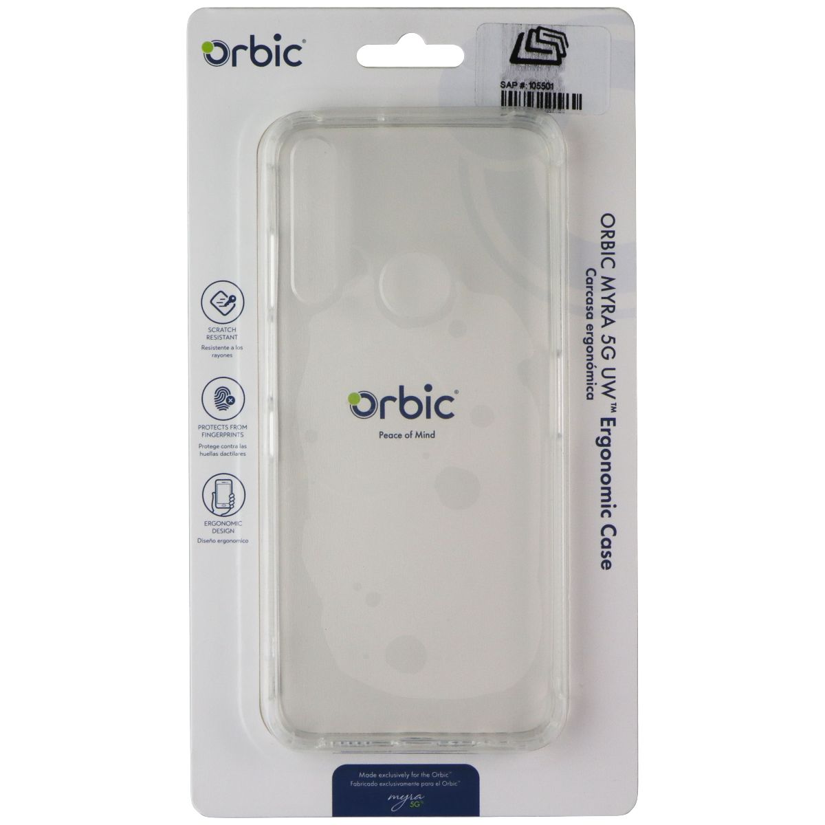 Orbic Ergonomic Hard Case for Orbic Myra 5G UW Smartphone - Clear Cell Phone - Cases, Covers & Skins Orbic - Simple Cell Bulk Wholesale Pricing - USA Seller