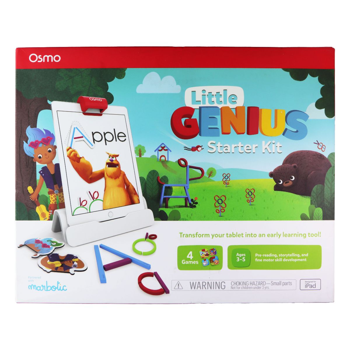 Osmo - Little Genius Starter Kit for iPad - 4 Hands-On Learning Games - Ages 3-5 Electronic Learning Toys - Learning Systems Osmo - Simple Cell Bulk Wholesale Pricing - USA Seller