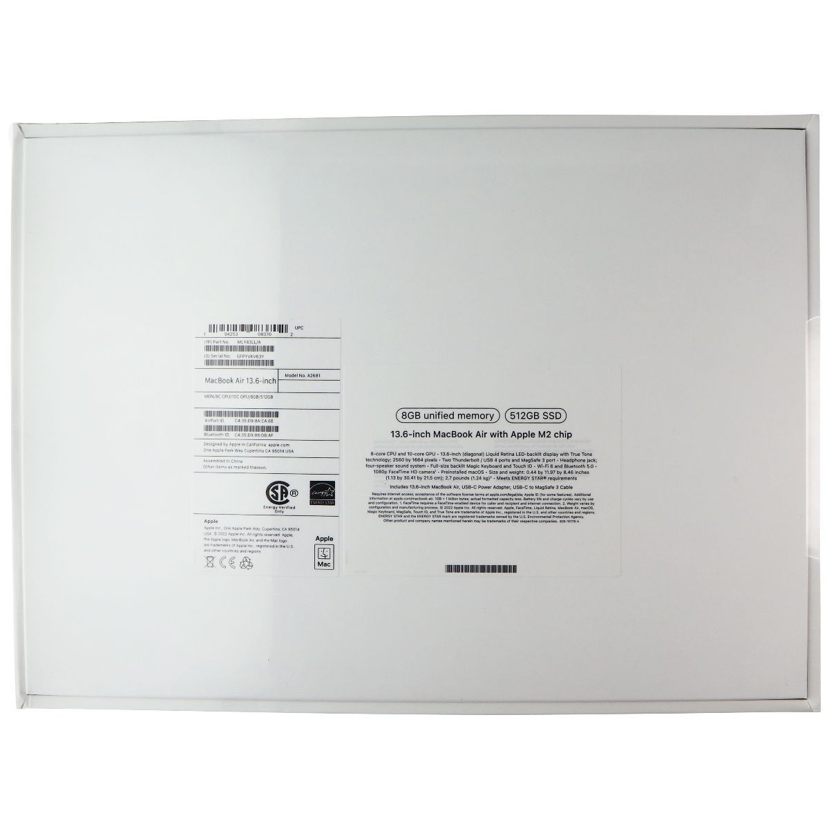 Apple MacBook Air 13.6-inch (A2681) Apple M2 Chip / 8GB / 512GB SSD - Midnight Laptops - Apple Laptops Apple - Simple Cell Bulk Wholesale Pricing - USA Seller