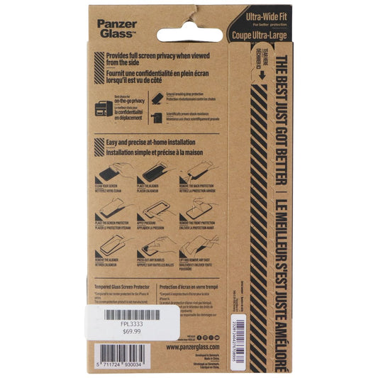 Panzer Ultra-Wide Privacy Screen Tempered Glass for Apple iPhone 15 Pro Max