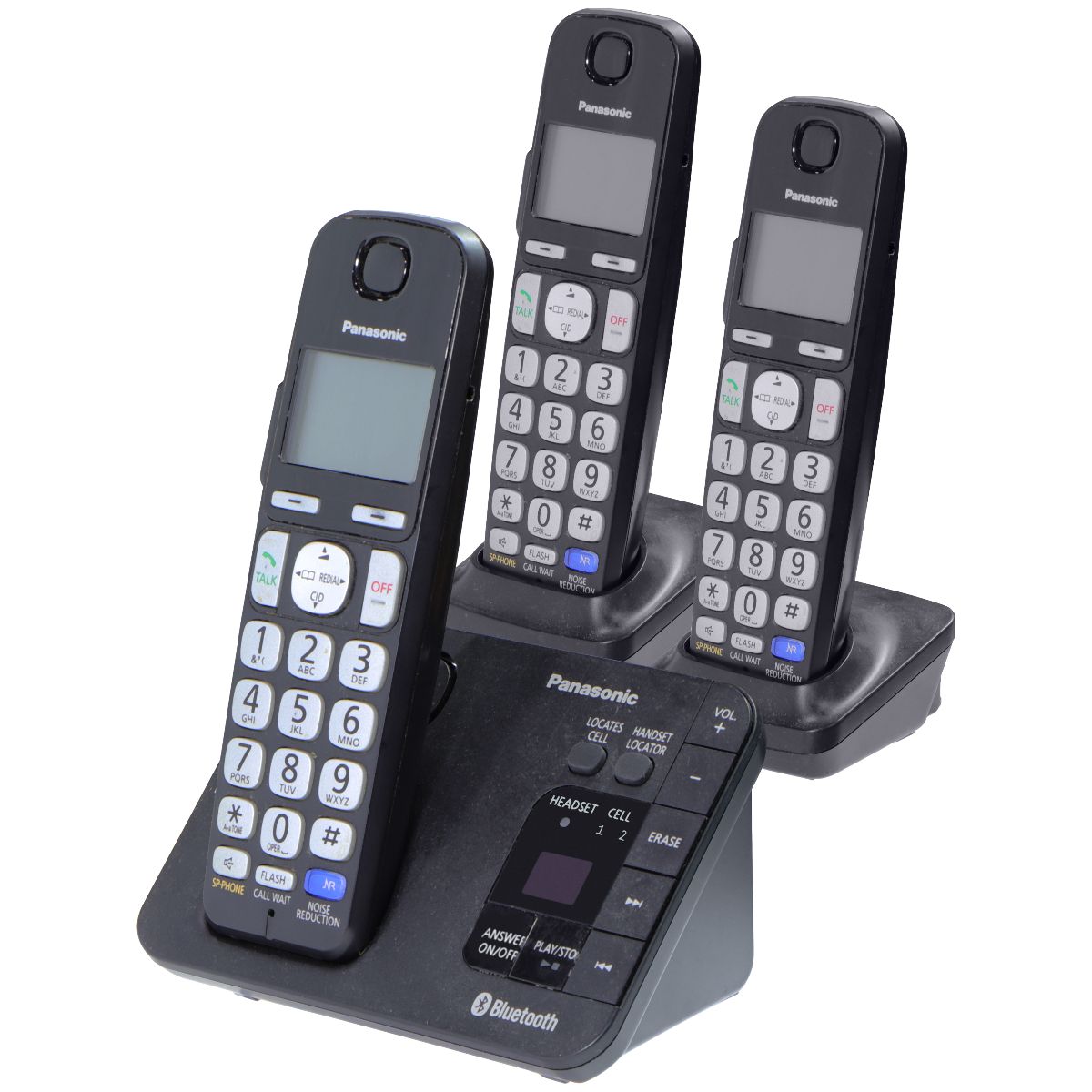 Panasonic KX-TGE260 Bluetooth Answering Machine Base w/3 KX-TGEA20 Handsets Networking - VoIP Home Phones Panasonic    - Simple Cell Bulk Wholesale Pricing - USA Seller