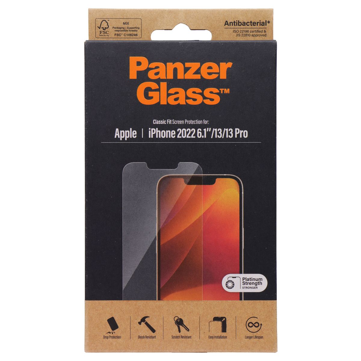 PanzerGlass Platinum Strength Screen Protector for Apple iPhone 14/13/13 Pro Cell Phone - Screen Protectors PanzerGlass - Simple Cell Bulk Wholesale Pricing - USA Seller