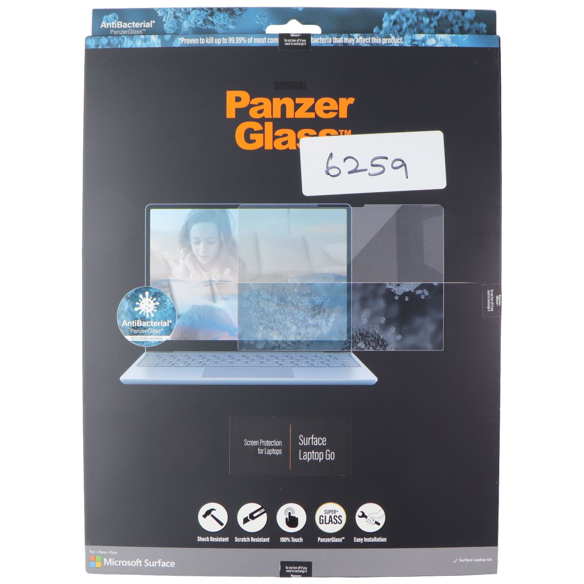 PanzerGlass Tempered Glass Screen Protector for Microsoft Surface Laptop Go Computer Accessories - Screen Protectors PanzerGlass - Simple Cell Bulk Wholesale Pricing - USA Seller