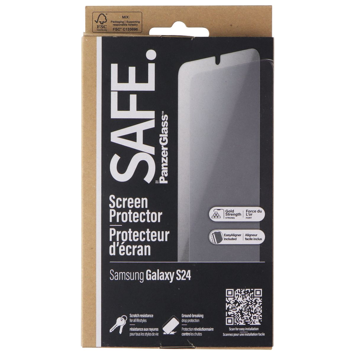 SAFE. by PanzerGlass Screen Protector for Samsung Galaxy S24 Cell Phone - Screen Protectors PanzerGlass    - Simple Cell Bulk Wholesale Pricing - USA Seller