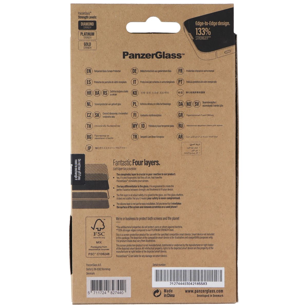 PanzerGlass Case Friendly Screen Protector for iPhone 13 mini - Black Trim Cell Phone - Screen Protectors PanzerGlass - Simple Cell Bulk Wholesale Pricing - USA Seller