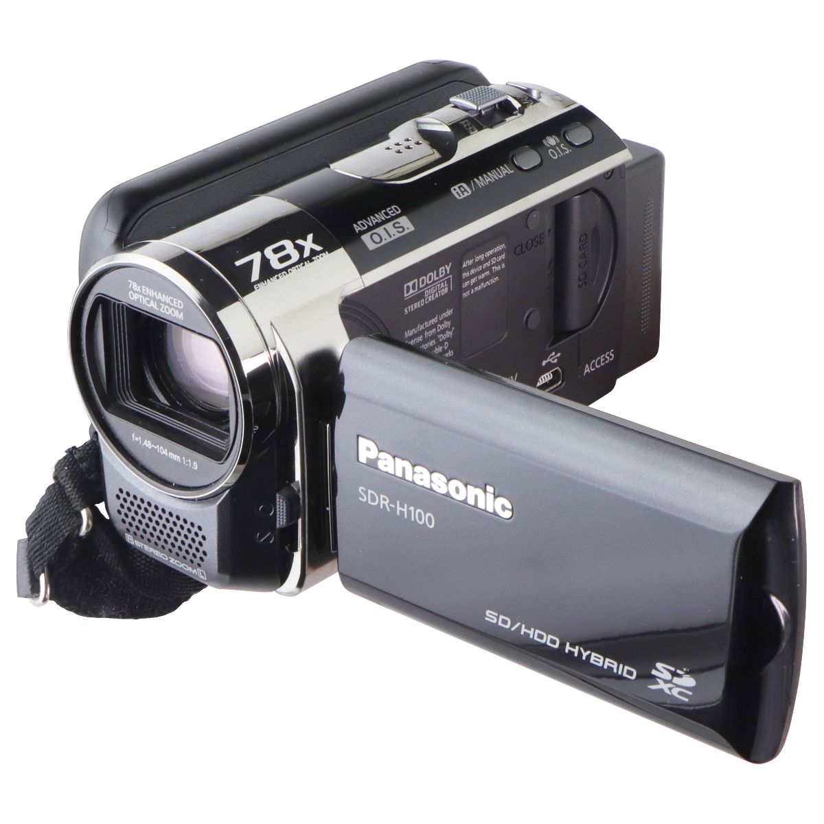 Panasonic SD/HDD Hybrid SDXC Video Camera (SDR-H100P) - Black Camcorders Panasonic - Simple Cell Bulk Wholesale Pricing - USA Seller