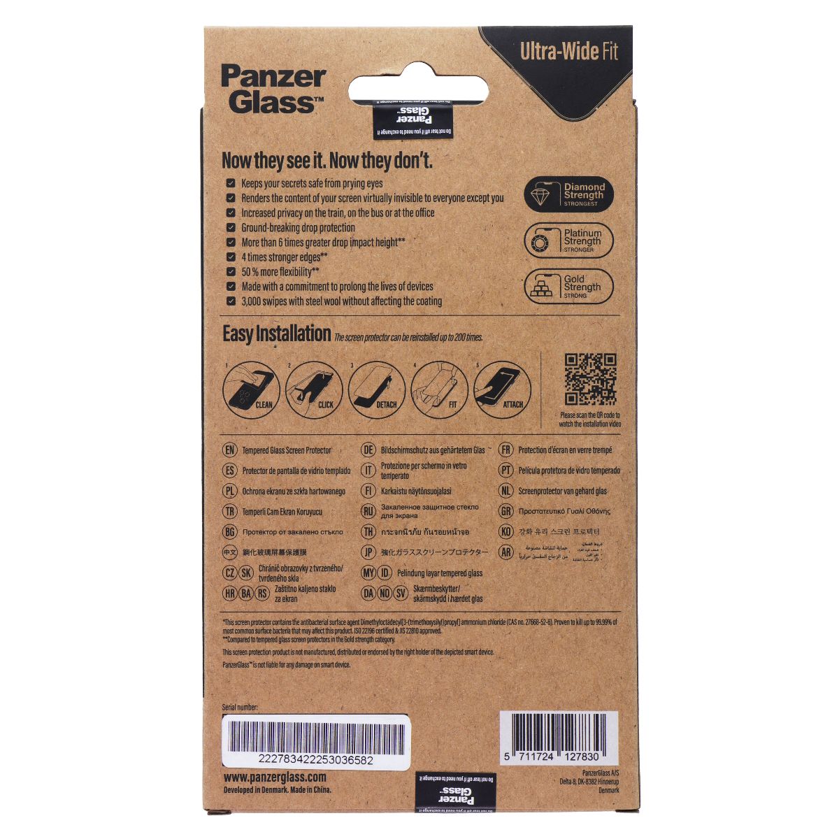 PanzerGlass Ultra-Wide Privacy Screen Protector for Apple iPhone 14/13/13 Pro Cell Phone - Screen Protectors PanzerGlass - Simple Cell Bulk Wholesale Pricing - USA Seller