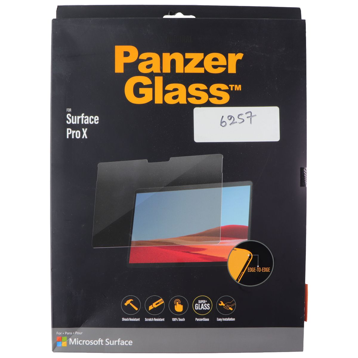 PanzerGlass Edge to Edge Glass Screen Protector for Microsoft Surface Pro X iPad/Tablet Accessories - Screen Protectors PanzerGlass - Simple Cell Bulk Wholesale Pricing - USA Seller