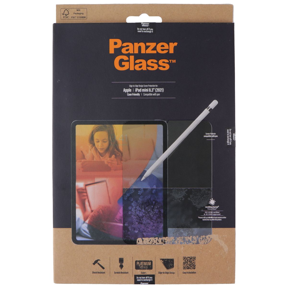 PanzerGlass Screen Protector for Apple iPad Mini 8.3-inch (6th Gen/2021) iPad/Tablet Accessories - Screen Protectors PanzerGlass - Simple Cell Bulk Wholesale Pricing - USA Seller