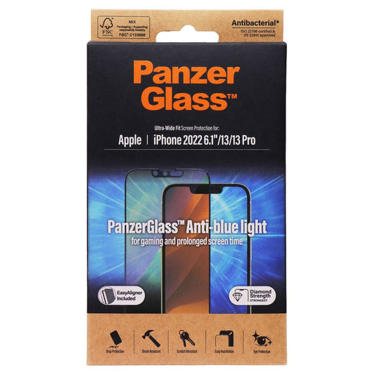 PanzerGlass Ultra-Wide Anti-Blue Screen Protector for Apple iPhone 14/13/13 Pro Cell Phone - Screen Protectors PanzerGlass - Simple Cell Bulk Wholesale Pricing - USA Seller