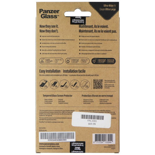 PanzerGlass Privacy Ultra-Wide Fit Screen Protector for Apple iPhone 14 Pro Max Cell Phone - Screen Protectors PanzerGlass - Simple Cell Bulk Wholesale Pricing - USA Seller
