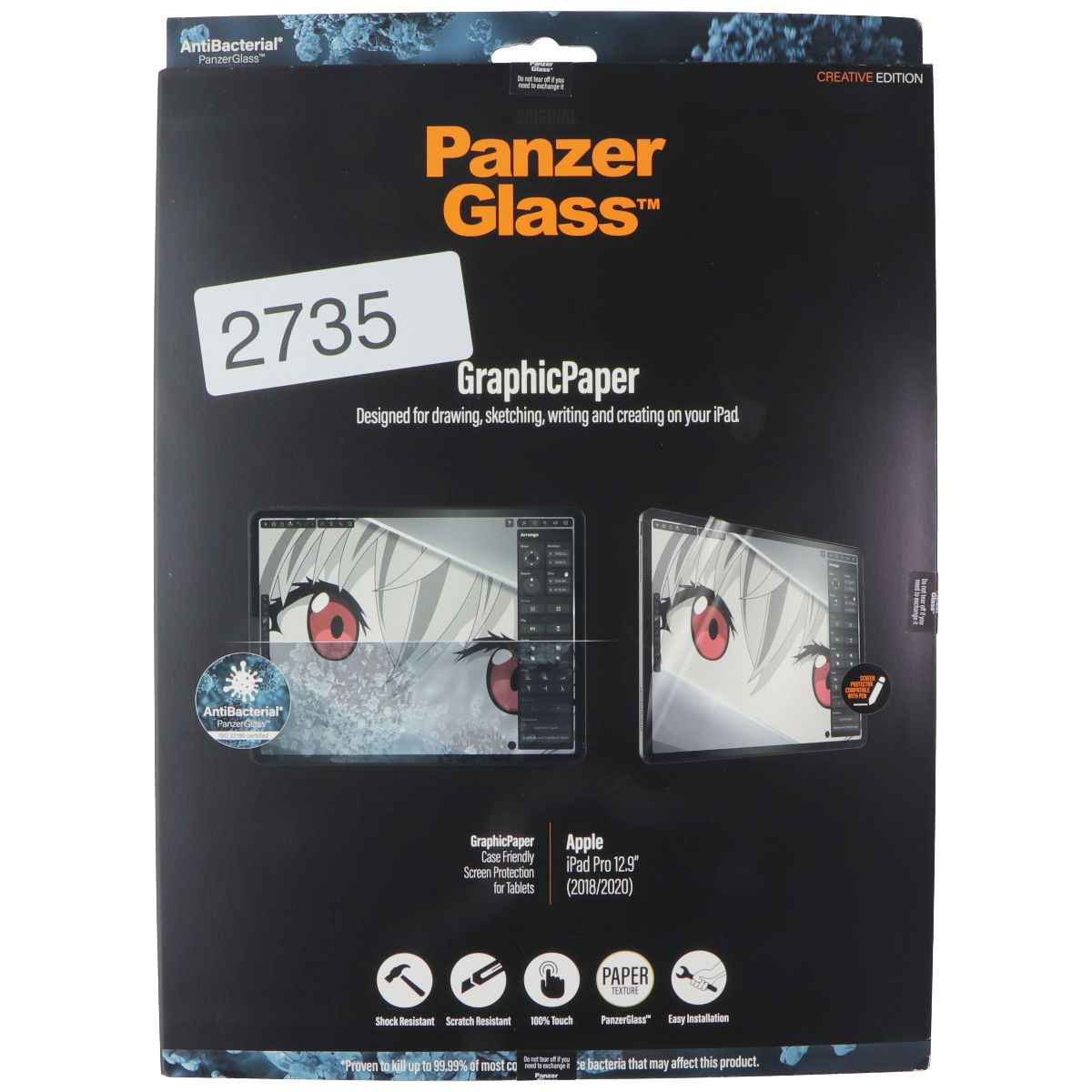 PanzerGlass GraphicPaper Screen Protector for Apple iPad Pro 12.9-in (2020/2018) iPad/Tablet Accessories - Screen Protectors PanzerGlass - Simple Cell Bulk Wholesale Pricing - USA Seller