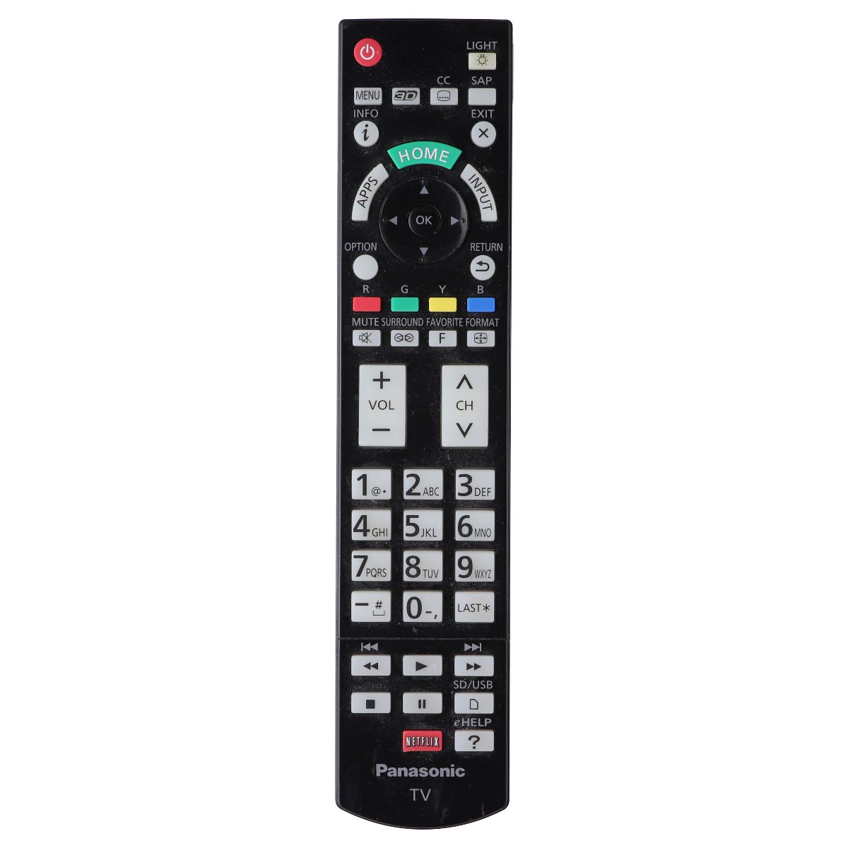 Panasonic Remote Control (N2QAYB000862) for Select Panasonic TVs - Black