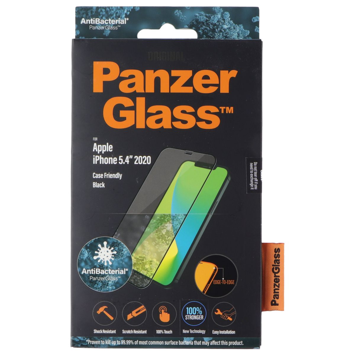 PanzerGlass Edge to Edge Screen Protector for Apple iPhone 12 Mini Cell Phone - Screen Protectors PanzerGlass - Simple Cell Bulk Wholesale Pricing - USA Seller