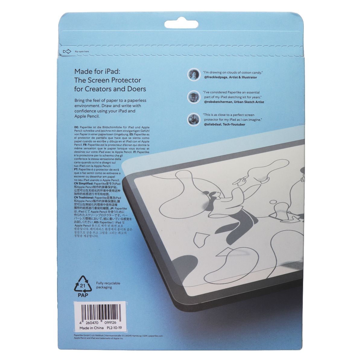 Paperlike 2.1 (2-Pack) Screen Protector for iPad 10.2-inch (2019/20/21) 9th Gen iPad/Tablet Accessories - Screen Protectors Paperlike    - Simple Cell Bulk Wholesale Pricing - USA Seller