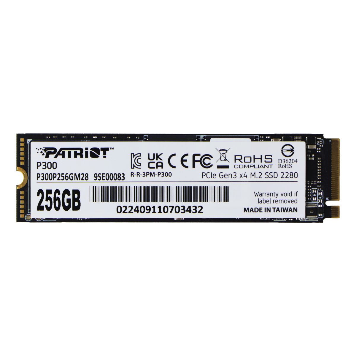 Patriot P300 256GB PCIe Gen3 x4 M.2 Low-Power Consumption SSD (P300P256GM28) Digital Storage - Solid State Drives Patriot - Simple Cell Bulk Wholesale Pricing - USA Seller