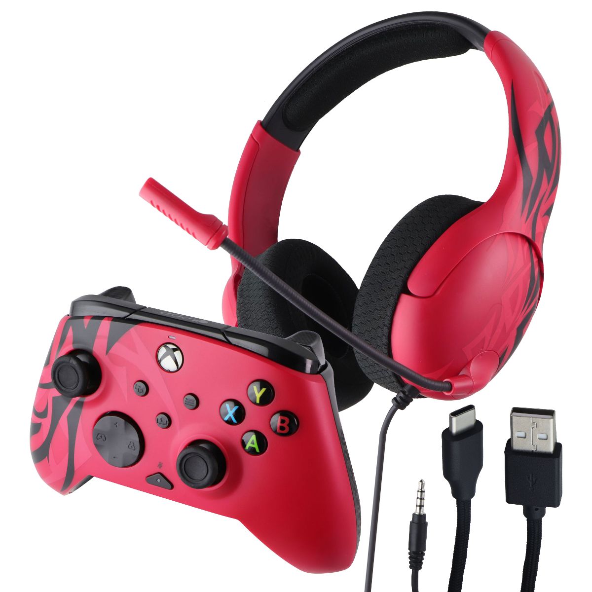 PDP Airlite Headset and Rematch Advanced Controller Bundle for Xbox - Spirit Red Gaming/Console - Accessory Bundles PDP - Simple Cell Bulk Wholesale Pricing - USA Seller