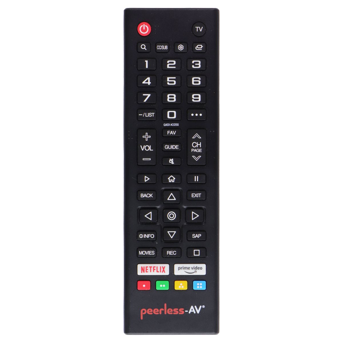 Peerless-AV Original Remote Control (KRC-W46K) for Select Peerless TVs - Black TV, Video & Audio Accessories - Remote Controls Peerless - Simple Cell Bulk Wholesale Pricing - USA Seller