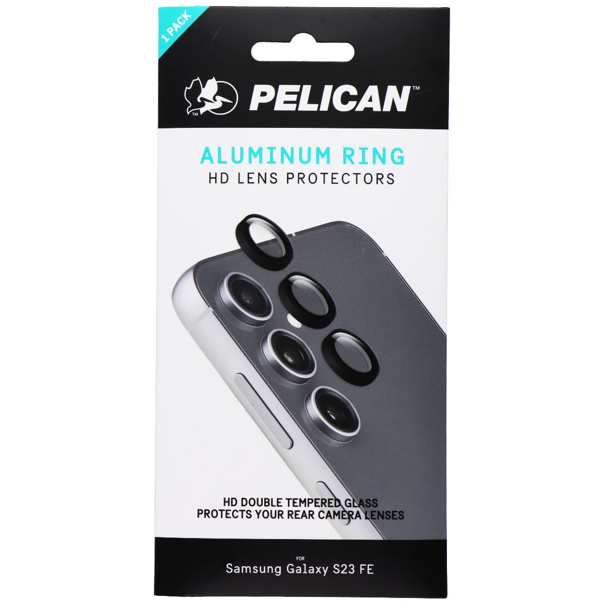 Pelican Aluminum Ring HD Lens Protectors for Samsung Galaxy S23 FE - Black Cell Phone - Screen Protectors Pelican - Simple Cell Bulk Wholesale Pricing - USA Seller