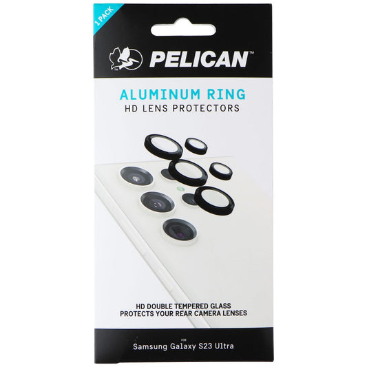 Pelican Aluminum Ring HD Lens Protectors for Samsung Galaxy S23 Ultra - Black Cell Phone - Screen Protectors Pelican - Simple Cell Bulk Wholesale Pricing - USA Seller