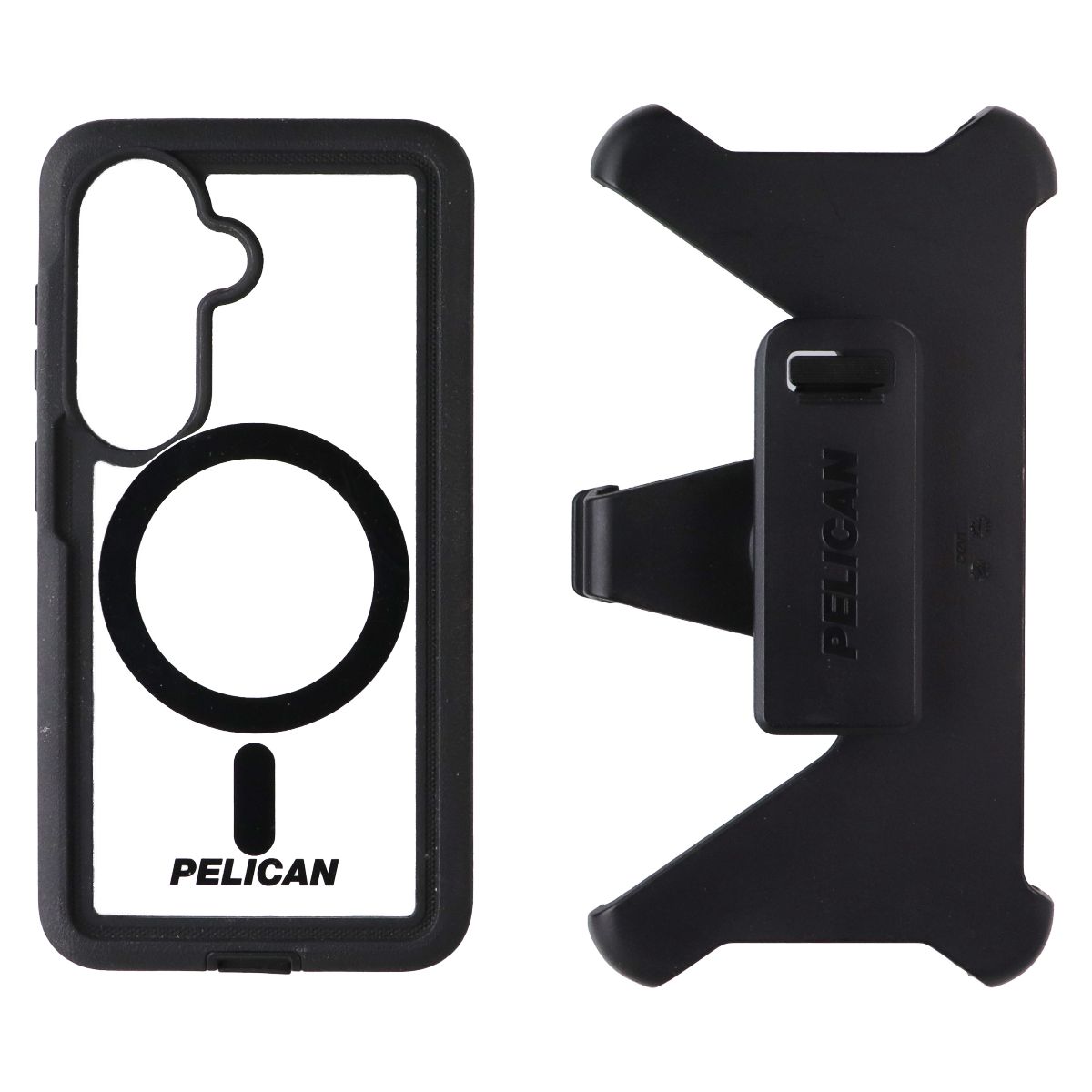 Pelican Voyager Case + Holster for MagSafe for Samsung Galaxy S26 - Black/Clear