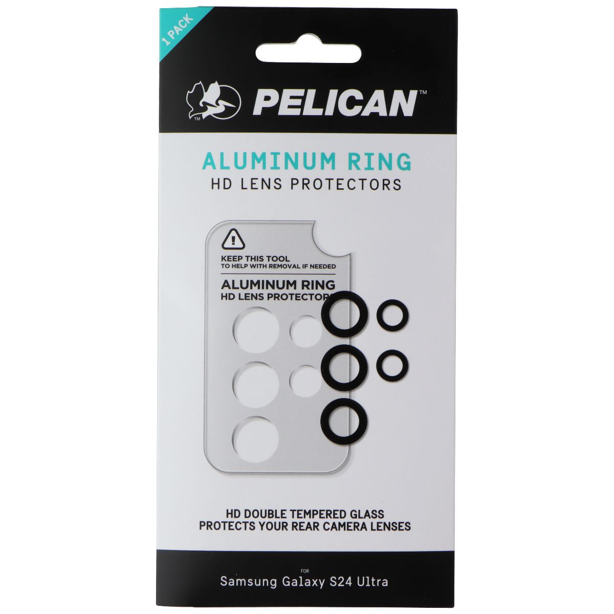 Pelican Aluminum Ring HD Lens Protectors for Samsung Galaxy S24 Ultra Cell Phone - Screen Protectors Pelican    - Simple Cell Bulk Wholesale Pricing - USA Seller