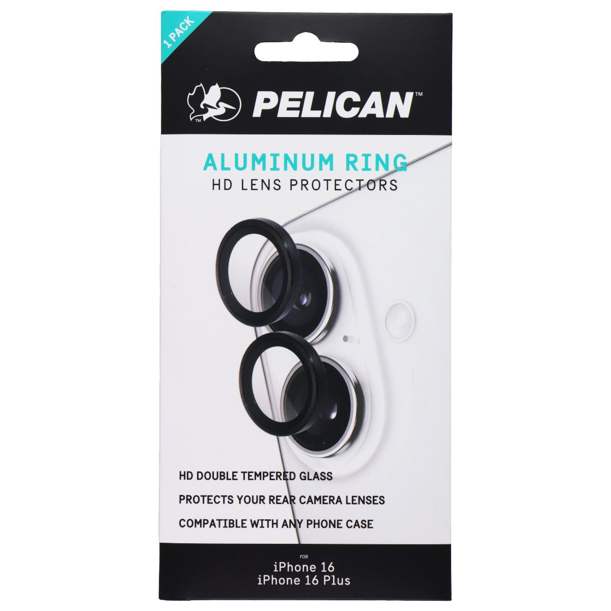 Pelican Aluminum Ring HD Lens Protectors for Apple iPhone 16/16 Plus Cell Phone - Screen Protectors Pelican - Simple Cell Bulk Wholesale Pricing - USA Seller