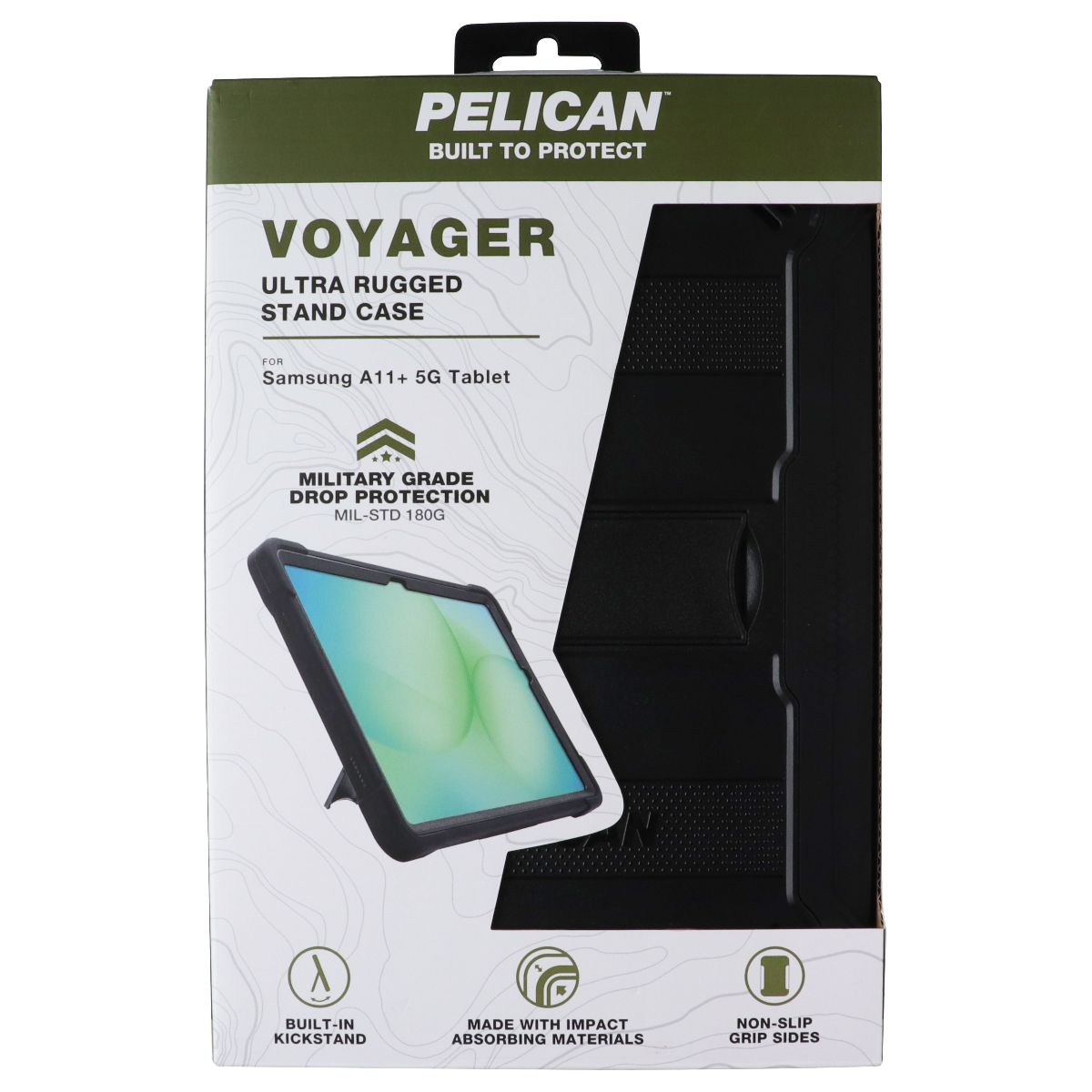 Pelican Voyager Ultra Rugged Stand Case for Samsung Galaxy Tab A11+ 5G - Black