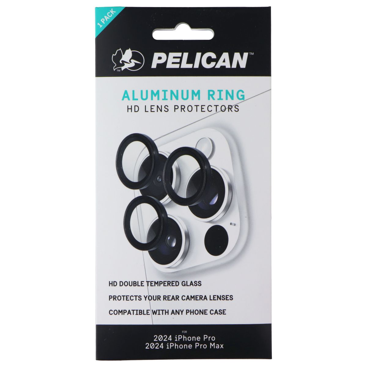 Pelican Aluminum Ring HD Lens Protectors for Apple iPhone 16 Pro Max / 16 Pro Cell Phone - Screen Protectors Pelican - Simple Cell Bulk Wholesale Pricing - USA Seller