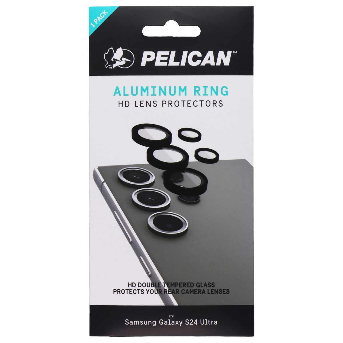 Pelican Aluminum Ring HD Camera Lens Protectors for Samsung Galaxy S24 Ultra Cell Phone - Screen Protectors Pelican - Simple Cell Bulk Wholesale Pricing - USA Seller