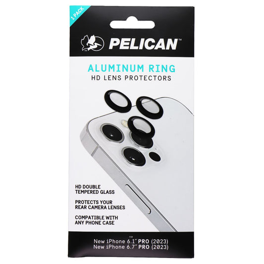 Pelican Aluminum Ring HD Lens Protectors for iPhone 15 Pro Max/15 Pro - Black Cell Phone - Screen Protectors Pelican    - Simple Cell Bulk Wholesale Pricing - USA Seller