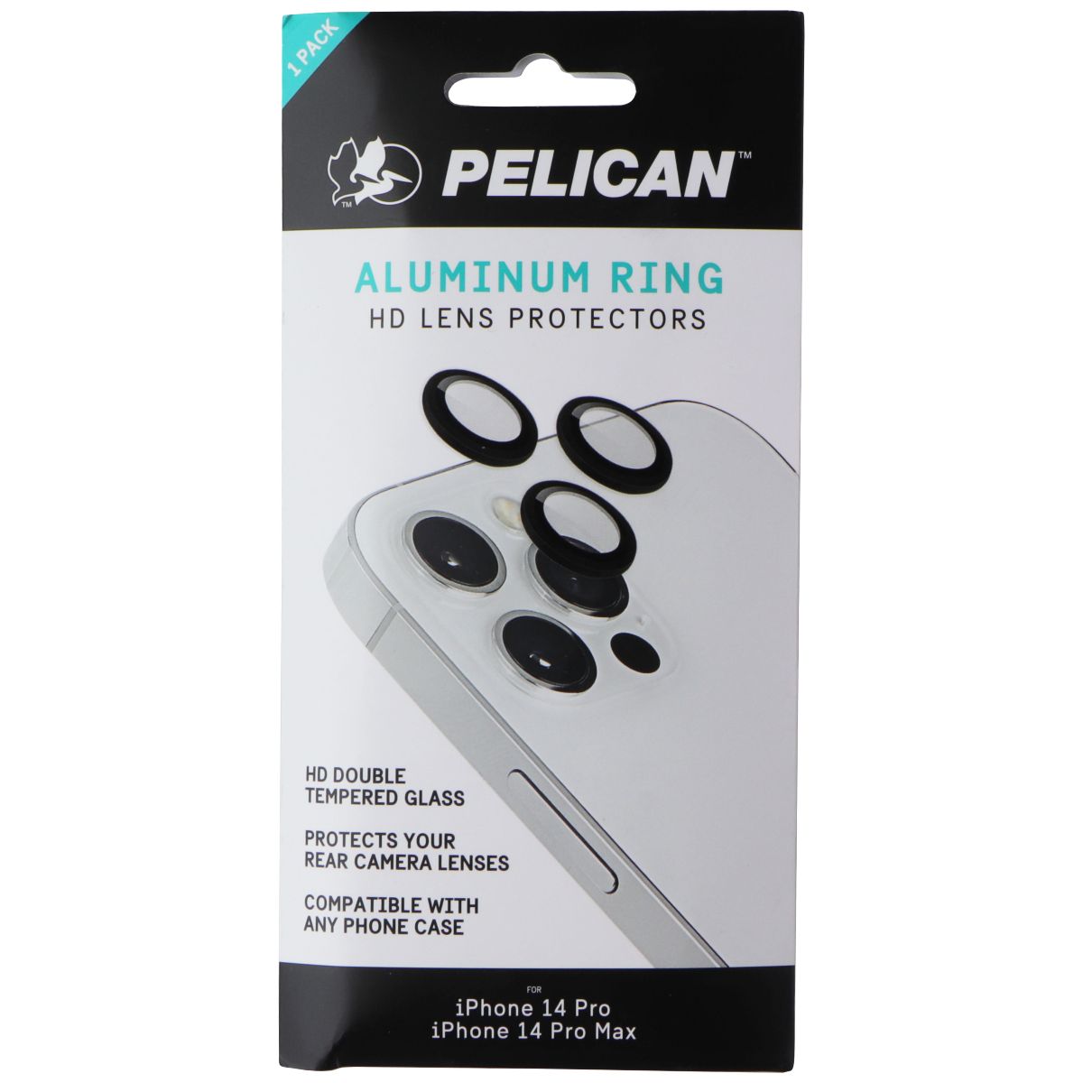 Pelican Aluminum Ring HD Lens Protectors for iPhone 14 Pro Max/14 Pro - Black Cell Phone - Screen Protectors Pelican    - Simple Cell Bulk Wholesale Pricing - USA Seller