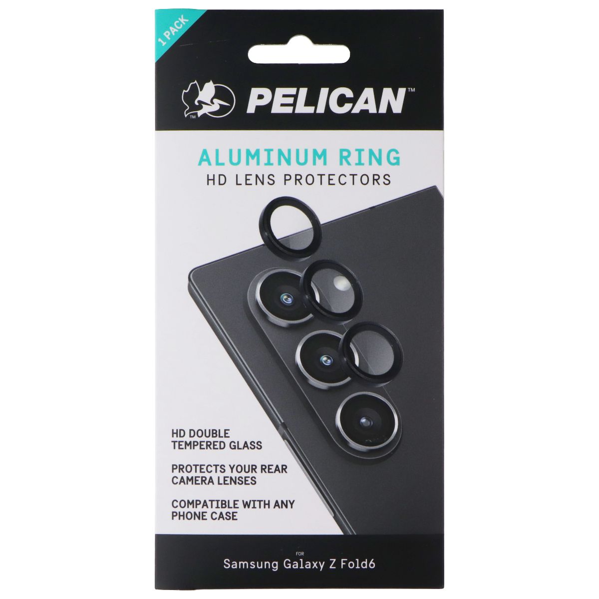 Pelican Aluminum Ring HD Lens Protectors for Samsung Galaxy Z Fold6 - Black Cell Phone - Screen Protectors Pelican - Simple Cell Bulk Wholesale Pricing - USA Seller