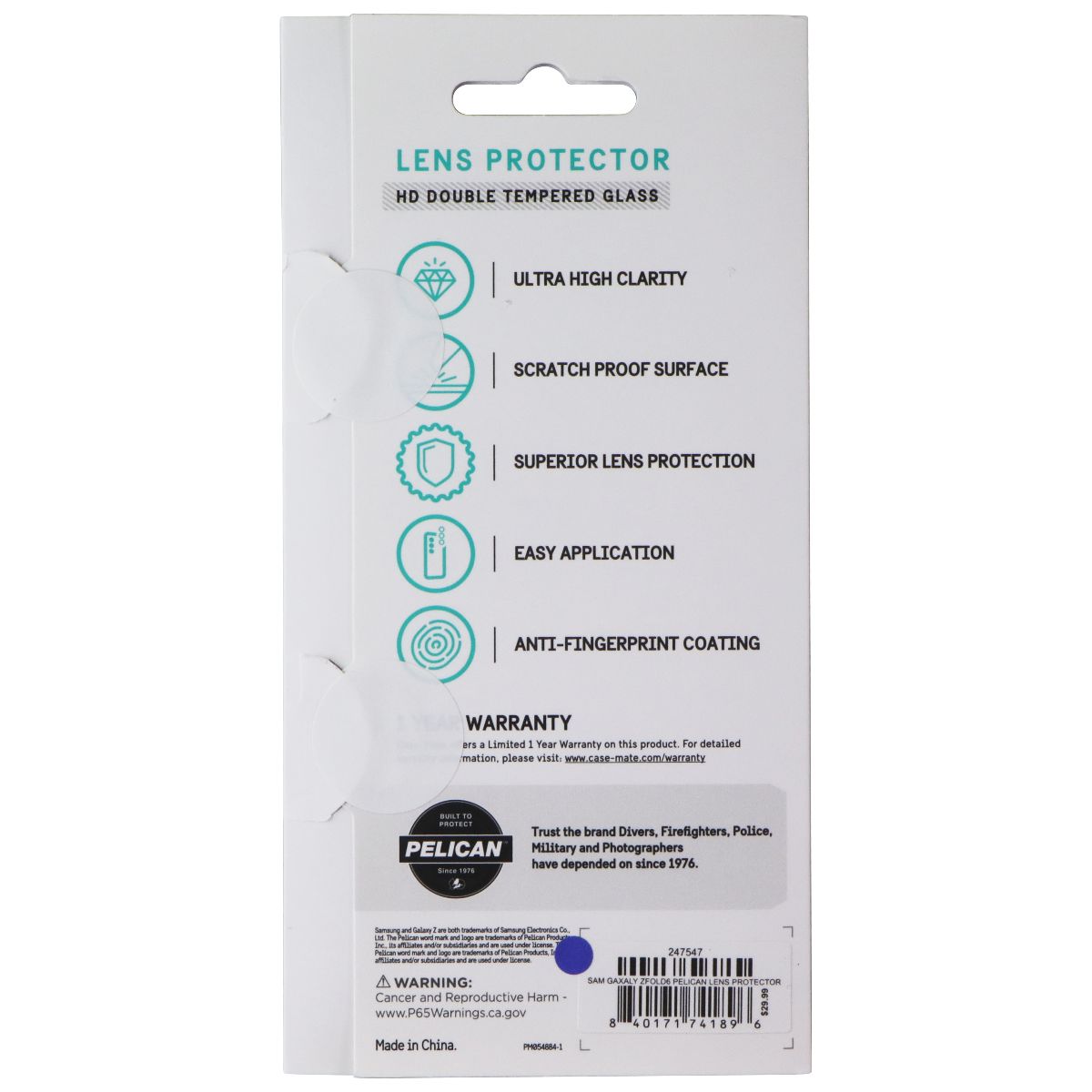 Pelican Aluminum Ring HD Lens Protectors for Samsung Galaxy Z Fold6 - Black Cell Phone - Screen Protectors Pelican - Simple Cell Bulk Wholesale Pricing - USA Seller