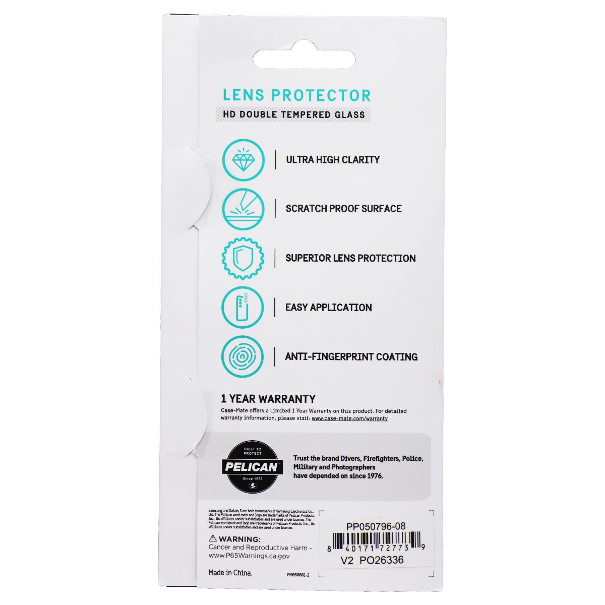 Pelican Aluminum Ring HD Lens Protectors for Galaxy S23/23 Plus - Black (1 Pack) Cell Phone - Screen Protectors Pelican    - Simple Cell Bulk Wholesale Pricing - USA Seller