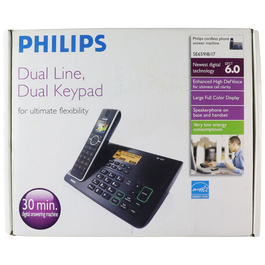 Philips SE6591B/17 DECT 6.0 Cordless Phone with Answering Machine - Black
