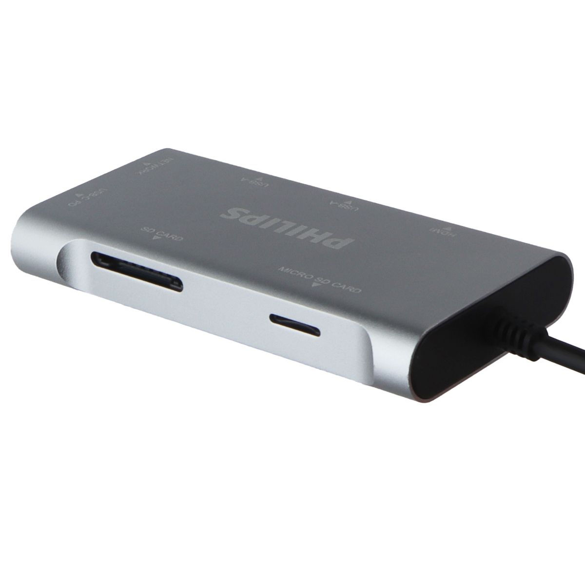 Philips Elite USB-C Multiport Hub w/ Power Pass-Through - Silver Computer/Network - USB Cables, Hubs & Adapters Philips - Simple Cell Bulk Wholesale Pricing - USA Seller