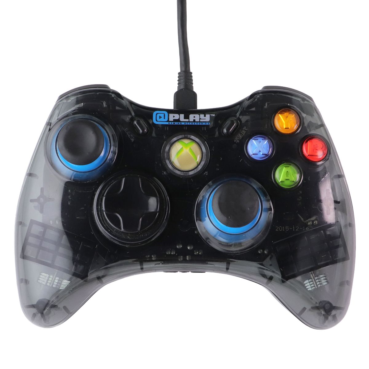 PLAY Wired Gaming Controller for Xbox 360 - Clear/Light Blue (GS-037-032)