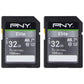 PNY 32GB Elite SDHC Flash Memory Card - Class 10 U1 V10 (100MB/s) - 2 Pack Digital Camera - Memory Cards PNY - Simple Cell Bulk Wholesale Pricing - USA Seller