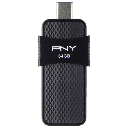 PNY (64GB) DUO LINK USB 3.1 Type-C OTG Flash Drive - Black (P-FD64GOTGSLTC-GE) Digital Storage - USB Flash Drives PNY - Simple Cell Bulk Wholesale Pricing - USA Seller