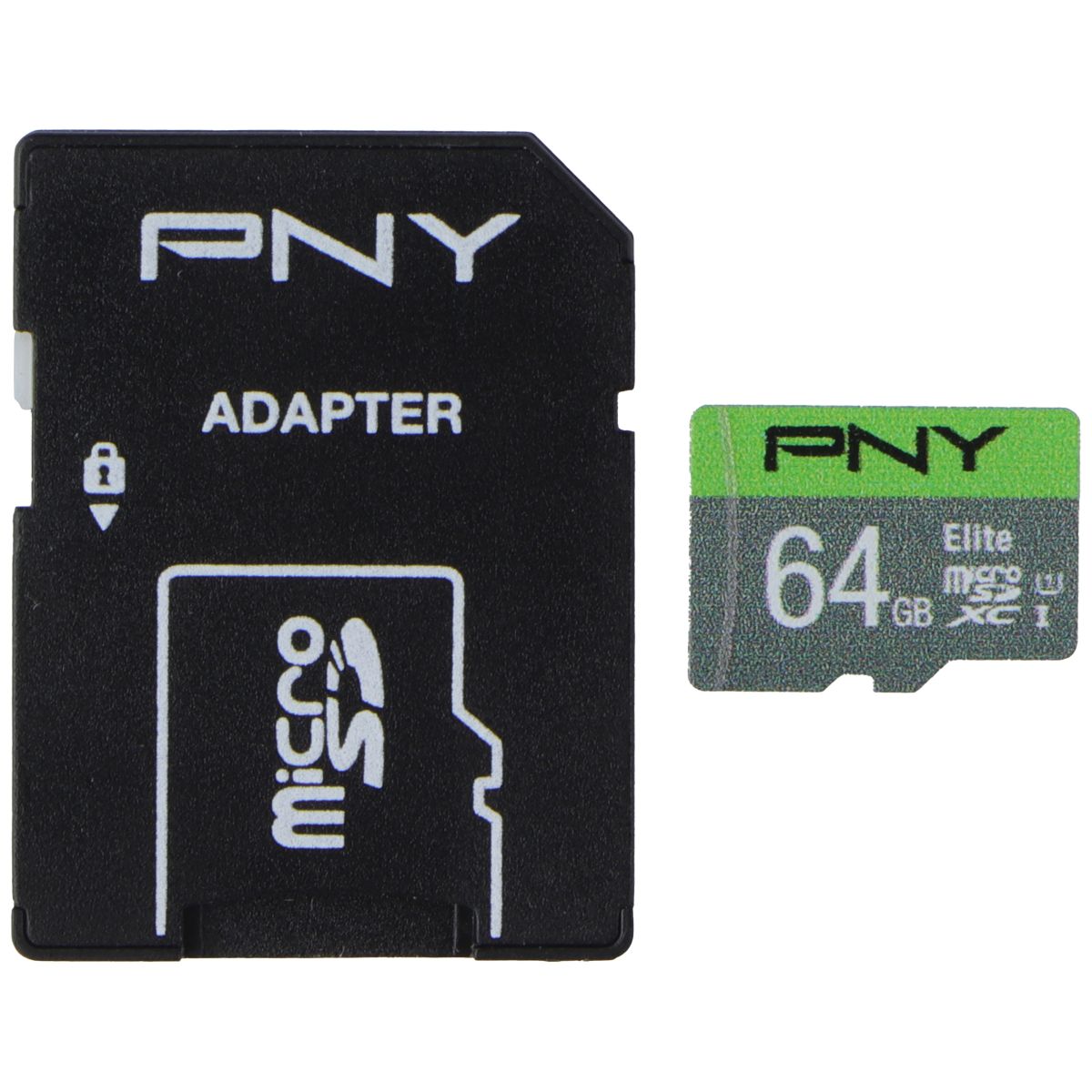 PNY 64GB Elite microSDXC Flash Memory Card w/Adapter - Class 10 U1 (100MB/s) Digital Camera - Memory Cards PNY - Simple Cell Bulk Wholesale Pricing - USA Seller