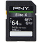 PNY 64GB Elite-X SDXC Flash Memory Card - Class 10 USH-I U3 V30 (100MB/s) Digital Camera - Memory Cards PNY - Simple Cell Bulk Wholesale Pricing - USA Seller