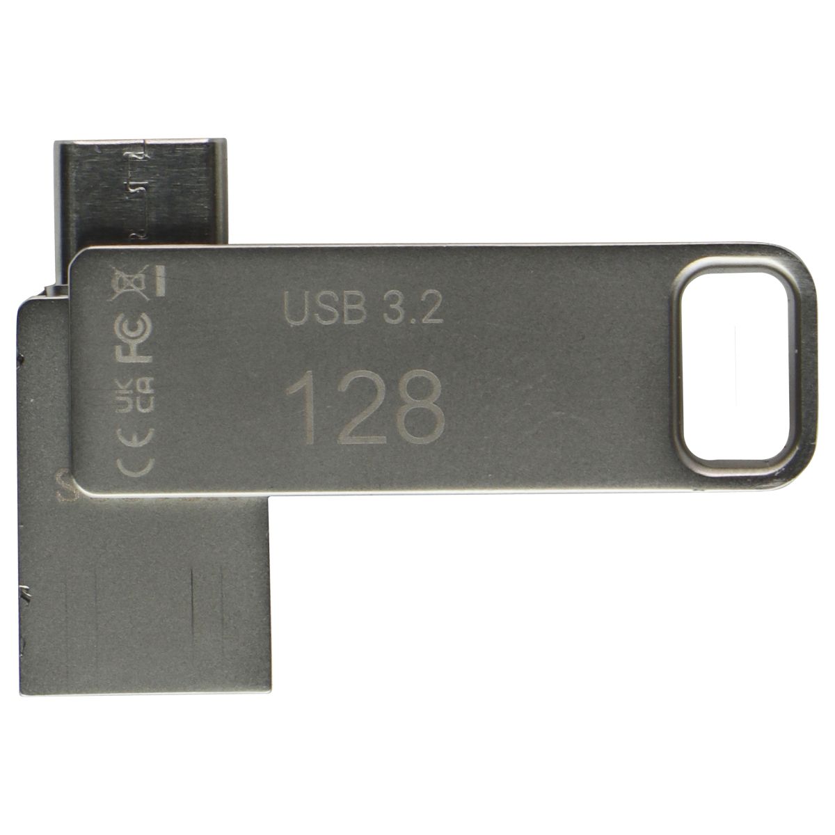 PNY 128GB DUO LINK USB 3.2 Type-C Dual Flash Drive - Silver/P-FDI128DULINKTYC-GE Digital Storage - USB Flash Drives PNY - Simple Cell Bulk Wholesale Pricing - USA Seller