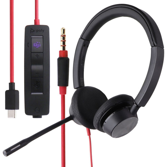 Poly Plantronics - Blackwire 3325 Wired Stereo USB-C Headset with Boom Mic Computer Accessories - Headsets Poly (Plantronics + Polycom)    - Simple Cell Bulk Wholesale Pricing - USA Seller