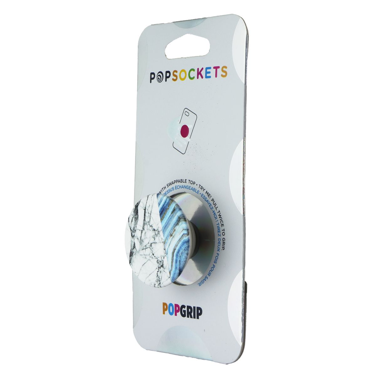 PopSockets PopGrip Expanding Stand Grip with Swappable Top - Aegean Marble Cell Phone - Mounts & Holders PopSockets - Simple Cell Bulk Wholesale Pricing - USA Seller