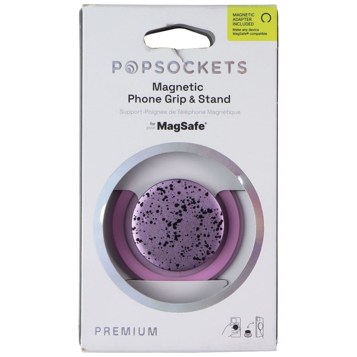 PopSockets Phone Grip & Stand for MagSafe with Adapter Ring - Sugar Plum Speckle